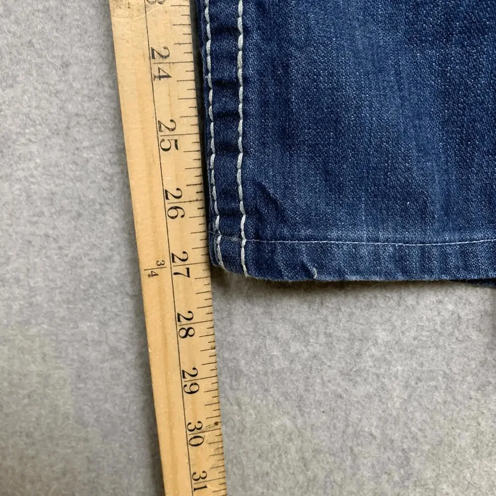 True Religion Men's Size 30x33 Blue Marco Big T Jeans Pocket Flap Western